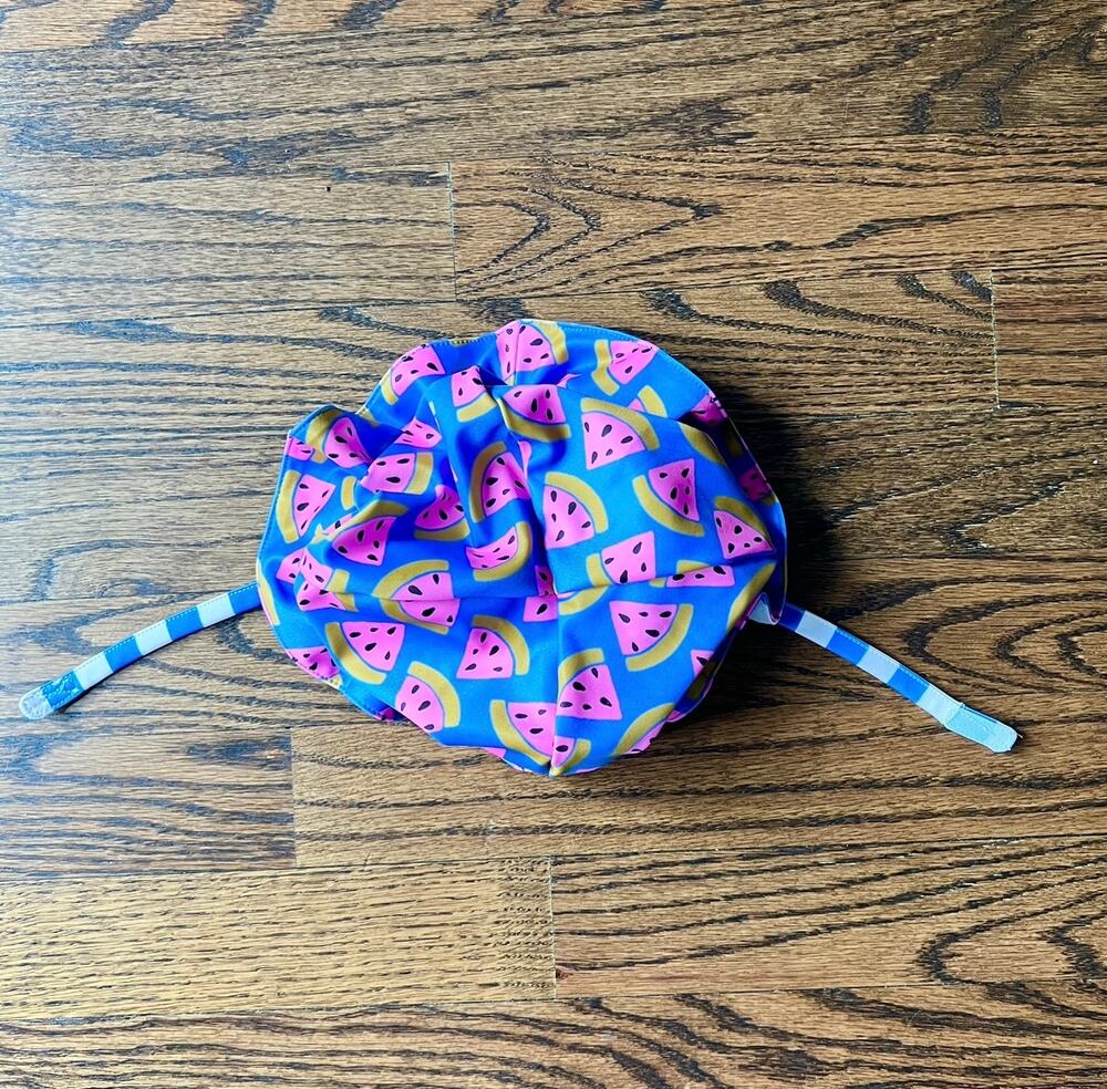 Tea Collection Reversible Toddler Girl Sun Hat Watermelon & Stripes 12-24 months